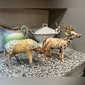 Bavarian Forest Christmas Reindeer - Beautiful Patchwork with adornments